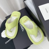 Chanel Summer Newest Bread Flip-flops Cross Strap Beach Slippers With Original Box