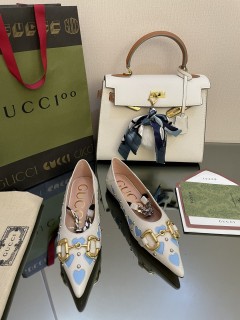 Gucci 2022 early autumn new pointed toe flat ballet shoes with original box