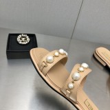 Chanel early summer new pearl series slippers with original box