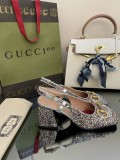 Gucci 2022 early spring new color crystal shoes with original box