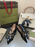 Gucci 2022 early autumn new pointed toe flat ballet shoes with original box