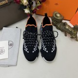 Hermes Two Tone Sole Couple Sneakers With Original Box