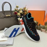 Hermes Two Tone Sole Couple Sneakers With Original Box