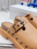 Dior autumn and winter latest sandals and slippers, plush series, Baotou semi-trailer, with original box