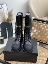 Chanel 22 Luxury Brand A Letter Women's Martin Boots With Original Box