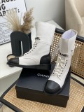 Chanel 22 Luxury Brand A Letter Women's Martin Boots With Original Box