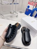 Dior autumn and winter latest sandals and slippers, plush series, Baotou semi-trailer, with original box