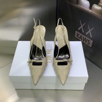 Dior 2022 Spring/Summer new jelly-colored iconic cannage electric embroidered pointed women's shoes with original bo