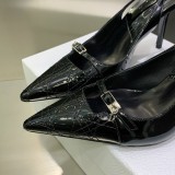 Dior 2022 Spring/Summer new jelly-colored iconic cannage electric embroidered pointed women's shoes with original bo