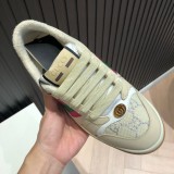 Gucci Early Spring Low Top Vintage Striped Web Canvas Casual Sneakers with original box