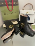 Gucci Pre-Fall 2022 high-end boutique round interlocking new ankle boots with original box