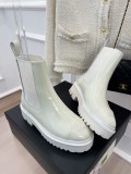 Chanel autumn and winter new luxury brand round toe platform slip-on ankle boots with original box