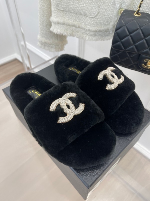 Chanel 2022 Spring/Summer New Product Double G Fisherman Straw Clip-on Hair Slippers With Original Box