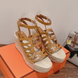 Hermes Spring/Summer 2022 New Straw Sandals with Original Box