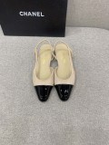 Chanel Classic Block Heel Flat Sandals in original box