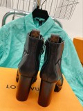 Louis Vuitton Classic Luxury Brand Imported Leather High Heel Boots With Original Box