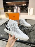 Hermes Men's High Top Luxury Brand Casual Sneakers With Original Box