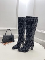 Fendi Fall Winter New Luxury Brand Chunky Heel Boots with Original Box