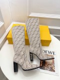 Fendi Fall Winter New Luxury Brand Chunky Heel Boots with Original Box