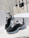 Dior Ladies Classic Platform Lace-Up Casual Running Shoes Small White Shoes Dad Sneakers With Original Box