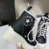 Dior 2022 autumn/winter new colorblock letter logo mid-heel round toe side zipper Martin women's short boots with original box