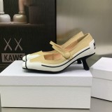 Dior 2022 spring and summer new sports square head color-blocking Mary pearl high heels with original box