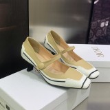 Dior 2022 spring and summer new sports square head color-blocking Mary pearl high heels with original box