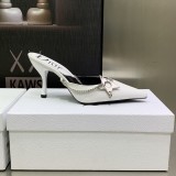 Dior Women's Spring/Summer 2022 New Pointed Muller Women's Slippers Color-blocking Hollow Sandals with Original Box