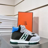 Hermes Men's Top High-End Casual High Top Sneakers with Original Box