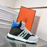 Hermes Men's Top High-End Casual High Top Sneakers with Original Box