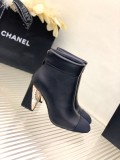 Chanel New Double C Thick Heel Stovepipe Booties with Original Box