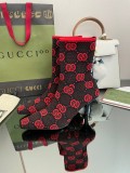 Gucci 2022 winter new luxury brand knitted ankle boots elastic socks boots with original box