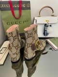 Gucci Women's Premium Pre-Fall Round Interlocking Double GG New Short Boots with Original Box