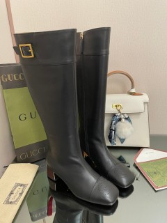 Gucci 2022 New Interlocking Double G Hollow Carving Splicing Boots with Original Box