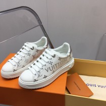 Louis Vuitton Ladies Classic Platform White Shoes Fashion Simple Versatile Casual Sneakers With Original Box