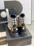 Chanel 22 autumn and winter new products luxury brand nibu chain design single shoes boots series with original box