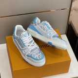 Louis Vuitton Men's Vintage Luxury Brand Basketball Shoes Crystal Diamond Design Sneakers with Original Box