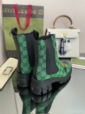 Gucci Latest Luxury Brand Groove Platform Presbyopic Panel Stretch Ankle Boots with Original Box