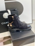 Chanel 22 autumn and winter new products luxury brand nibu chain design single shoes boots series with original box