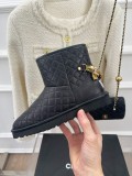 Chanel autumn and winter new luxury brand jewelry chain casual snow boots with original box