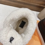 Hermes 2022 autumn and winter luxury brand classic kelly buckle decorative design high-top wool shoes with original box