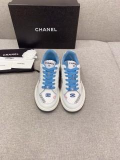 Chanel women's new luxury brand classic fashion all-match embroidery casual sports white shoes with original original box