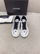 Chanel women's new luxury brand classic fashion all-match embroidery casual sports white shoes with original original box