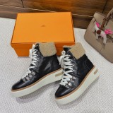 Hermes 2022 autumn and winter luxury brand wool retro British classic boots with original box