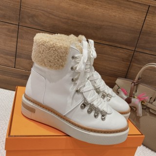 Hermes 2022 autumn and winter luxury brand wool retro British classic boots with original box