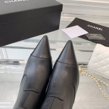 Chanel autumn and winter new luxury brand pointed high-heeled ankle boots with original original box