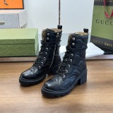 Gucci 2022 new women's luxury brand thick-soled lace-up Martin boots with original original box