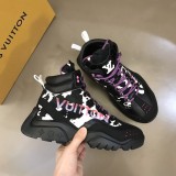 Louis Vuitton men's luxury brand high top hiking boots sports boots with original original box