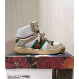 Gucci lovers style old series small dirty shoes metal double G high-top casual sports shoes with original original box