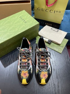 Gucci Men's and Women's Luxury Brand Basketball Shoes Breathable Sports Shoes Running Shoes Air Cushion Bottom Flower Print Belt Original Original Box